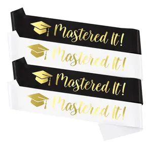 Wholesale graduation sash Mastered it satin sash for graduation party decoration