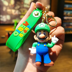Porte-clés personnalisé <span class=keywords><strong>3D</strong></span> Kawaii en PVC, figurines de personnage de dessin animé <span class=keywords><strong>Mario</strong></span> Bros Luigi Champignon - Product Image 6