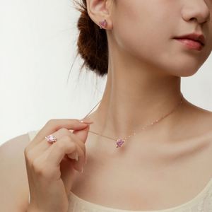 Bijoux Dylam, meilleurs cadeaux pour Noël, la Saint-Valentin, bague d'éternité en argent S925 plaqué or rose, cœur d'amour, zircon 5A - Product Image 3