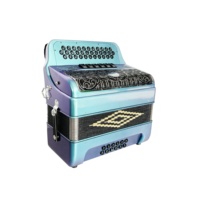 Accordéon diatonique SEASOUND 34 boutons 12 basses 6 registres vert caméléon noir argent grille boutons noirs JB3412E Musical