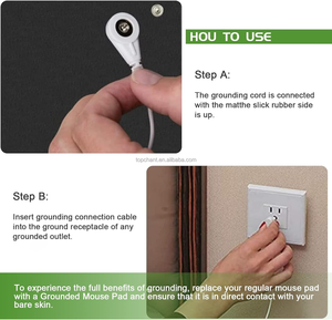 Alfombrilla de ratón portátil con conexión a tierra, alfombrilla de ratón de 11*13 pulgadas <span class=keywords><strong>para</strong></span> trabajar en oficina, alfombrillas antideslizantes de ratón con cable de puesta a tierra - Product Image 5