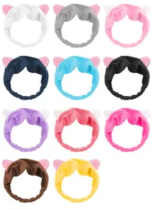 Faixa de cabeça de pelúcia para spa, coreano, bonito, maquiagem, para orelhas, faixa de rosto, para mulheres