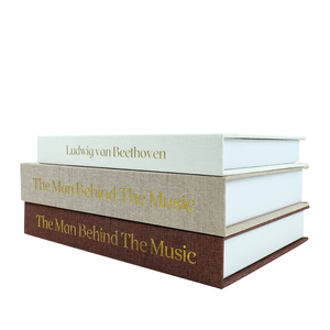 Goldlogo Moderner minimalisti scher Stil Öffnungs bare magnetische Dekoration Home Dekorative Bücher Dekorative Leinen-Kunst bücher - Product Image 4