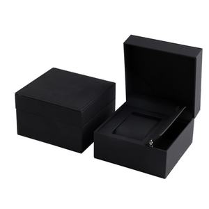 QZ OEM ODM Luxury PU <b>Leather</b> <b>Watch</b> <b>Box</b> Exquisite Square Lightweight Black Gift Display Case with Customizable Logo - Product Image 1