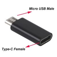 Adaptador Micro USB 5 Pines Macho a USB Tipo C Hembra Negro/Blanco para Datos y Carga con Función OTG