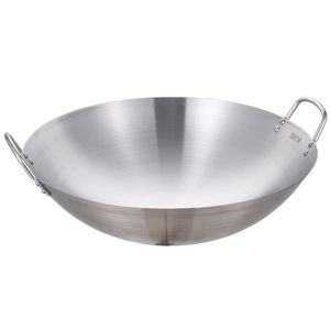 Wok de Acero Inoxidable 201 con Doble Asa en Varios Tamaños al por Mayor, Ideal para Restaurantes y Uso Doméstico - Product Image 3