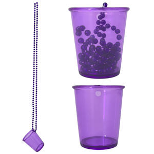 Logotipo personalizado Festival cadena collar de cuentas de cristal Mardi <span class=keywords><strong>Gras</strong></span> fiesta suministros plástico chupito collar de cuentas de cristal - Product Image 3