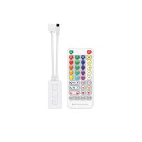 Controlador LED PWM SP613E con Control por Aplicación, Atenuador de Tiras RGB DC5-24V, Control Remoto IR de 600 Puntos, Alcance de 30M, Sincronización con Música, 2A/CH, 6A, 20 Preajustes