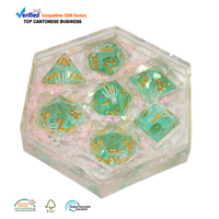 Jeu de dés en résine Vente en gros Logo personnalisé Table multilatérale Accessoire de jeu polyédrique pour jeux de table