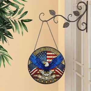 American Independence Stained Glass Suncatcher 250 Years <b>Freedom</b> Eagle Design Hanging <b>Art</b> Decor - Product Image 2