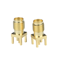 Conector coaxial RF SMA hembra recto de 4 pines para PCB, máquina HIFU de elevación SMAS