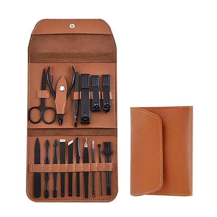 Noir avec boîtier marron