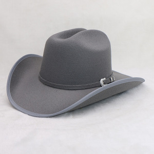 Mũ Fedora Polyester vành rộng làm bằng vải nỉ tùy chỉnh thời trang 2025, mũ cao bồi miền Tây vành rộng trống ngoài trời đang bán - Product Image 3