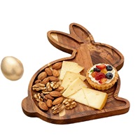 Le Plateau en Bois en Forme de Lapin Adorable pour la Décoration de Table des Événements de Pâques, des Fêtes, des Jardins d'Enfants et des Célébrations