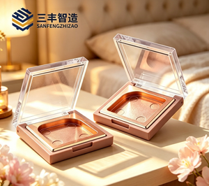Square Plastic Cosmetic Palette with Clear Lid for Eye <b>Shadow</b> Makeup Storage - Product Image 6