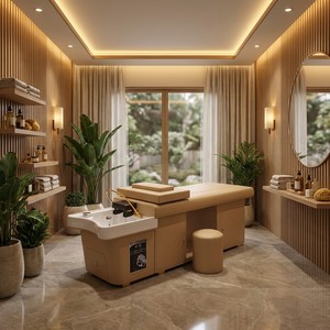 Lit de massage capillaire de luxe en gros avec circulation d'eau à 360 degrés et rangement intégré pour salon - Product Image 3