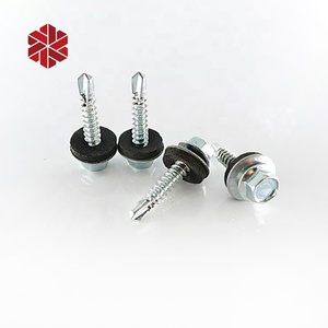 Chiodi per Tetti C1022A all'Ingrosso, 75mm, Testa Esagonale, Autofilettanti Industriali con Rondella Nera, Parafuso Auto-Forante - Product Image 1