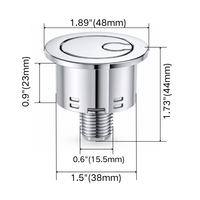 Tombol Tekan Toilet Tipe Barel JIELIN T2240 Kompatibel dengan Katup A822505500, Tombol Pengganti Berulir, Chrome Hitam Modern