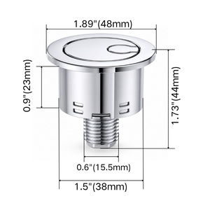 Botón de descarga de <span class=keywords><strong>inodoro</strong></span> tipo barril JIELIN T2240 compatible con válvula A822505500, botón de repuesto roscado, cromo negro moderno - Product Image 4