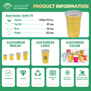 Gobelets en aluminium gravés pour les faveurs de mariage, cadeaux personnalisés avec logo, gobelets en métal réutilisables, <span class=keywords><strong>lot</strong></span> - Product Image 6