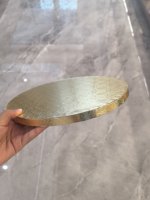 Plateau à gâteau en carton ondulé doré, base ronde en carton pour aliments