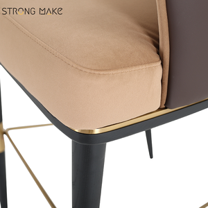 Jambe <span class=keywords><strong>en</strong></span> bois velours <span class=keywords><strong>tissu</strong></span> comptoir commercial hauteur cuisine moderne chaises <span class=keywords><strong>de</strong></span> <span class=keywords><strong>bar</strong></span> tabouret <span class=keywords><strong>de</strong></span> <span class=keywords><strong>bar</strong></span> <span class=keywords><strong>de</strong></span> luxe <span class=keywords><strong>avec</strong></span> <span class=keywords><strong>accoudoir</strong></span> - Product Image 6