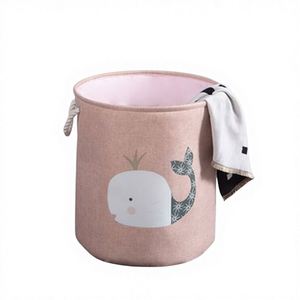 Children's Toy Storage Fabric Round <b>Basket</b> with Cartoon Animal Design for Clothing and Household <b>Laundry</b> Organization - Product Image 3