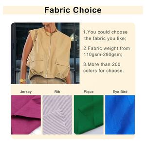 เสื้อแขนกุดทำงานทรงหลวมแบบคลาสสิกสำหรับผู้หญิงเสื้อมีกระเป๋าแบบมีซิปมีกระเป๋าเสื้อกั๊กคอจีบเย็บริมแบบคลาสสิกใหม่ฤดูใบไม้ผลิออกแบบได้ตามต้องการ - Product Image 2