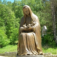 Sculpture personnalisée en bronze de la Vierge Marie, Mère de Dieu, avec bras ouverts, pour église chrétienne extérieure