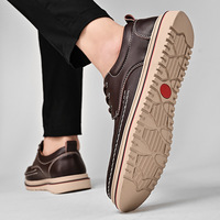 Chaussures en Cuir Décontractées Bleues Tendance Britannique Homme, Vente en Gros Usine, Grande Taille 48, Bout Fermé, Hauteur Augmentée, Saison Automne