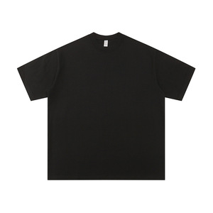 T-shirt pour homme japonais de 300 g, poids lourd, en coton, manches courtes, col rond, ample, uni, blanc, base, été, manches courtes - Product Image 1