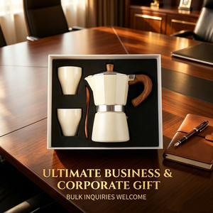 Juego de Regalo de Café de Lujo Kingze con Logotipo Personalizado, Juego de Cafetera Moka de 3 y 6 Tazas con Tazas y Cuchara - Product Image 6