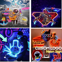 Enseigne néon LED 3D personnalisée avec télécommande, étanche IP65, multicolore, lettres lumineuses publicitaires extérieures pour bâtiments