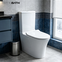 WC moderne en céramique blanche, deux pièces, à fixation murale, siphon en P, double chasse, auto-nettoyant, émaillé, désodorisant, pour salle de bain d'hôtel, à poser au sol