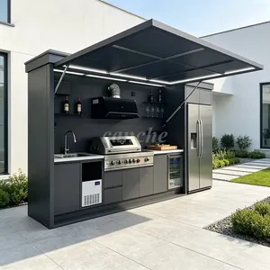 Factory Price All-Weather BBQ Sink Station UV Protected BBQ Room Portable <b>Outdoor</b> Kitchen <b>Cabinet</b> for Business - Product Image 1