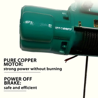 Palans électriques à câble CD MD à prix d'usine, moteur en cuivre pur, simple/double vitesse, capacité de levage de 2T, avec télécommande, IP54