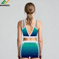 Soutien-gorge de sport et short Sparkle Cheer avec strass, vêtements d'échauffement pour l'entraînement, logo d'équipe, haut actif