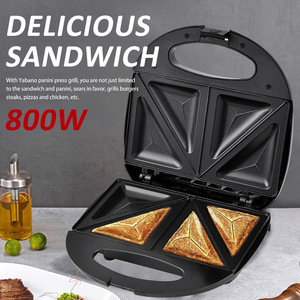 Sokany Sandwich <b>Maker</b> Electric Non-Stick 3-Slice Toaster Griddle For Breakfast Cooking - Product Image 4