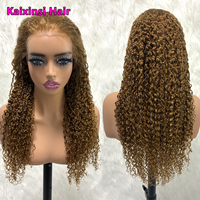 Perruque Lace Front Bouclée Jerry Blonde Miel 13x6 Cheveux Humains Vierges Brésiliens Perruques Sans Colle avec Dentelle Transparente 13x4 pour Femmes