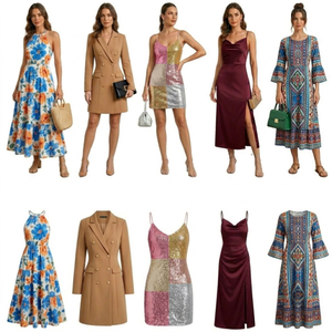 Nuevo Vestido de Verano de Color Sólido para Mujer, Vestido Midi Casual con Cintura Ajustada, Envío Aleatorio Mixto - Product Image 1