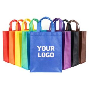 Sacs fourre-tout cadeaux personnalisés imprimés, sacs de shopping en tissu non tissé recyclables avec logo - Product Image 1