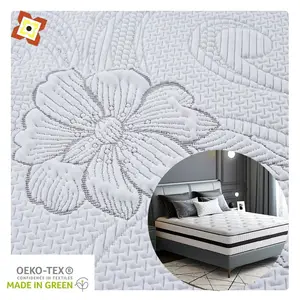 100 poliester putih rajutan kasur Jacquard kain berdetak untuk bantal dan meliputi rajutan Jacquard kain penutup kasur