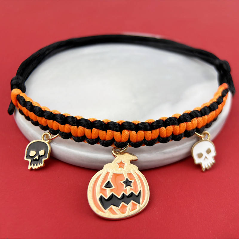 pumpkin skull-black orange