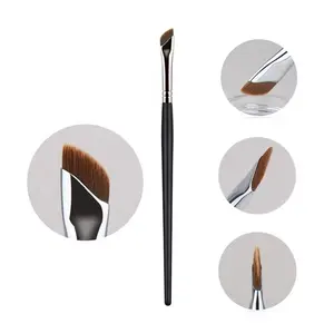 Factory Wholesale Price Super Fine Sickle Eyeliner Eyebrow Brush Angled Black Slim Brush Eyeliner