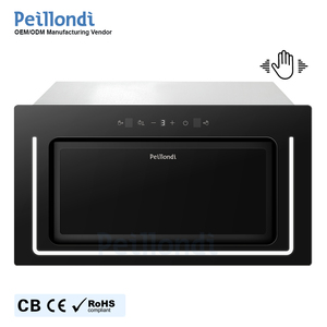 <span class=keywords><strong>Hotte</strong></span> de cuisine encastrable intelligente LED en verre noir 52 cm avec commandes tactiles et gestuelles pour la maison - Product Image 1