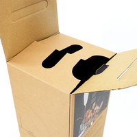 Boîte d'emballage de lampe LED en kraft écologique, boîte en carton de vente au détail haute avec poignée