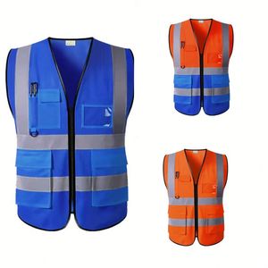 Chaleco de seguridad reflectante en stock, chaleco de seguridad industrial de alta visibilidad con reflectores, chaleco de trabajo reflectante con patrón. - Product Image 1