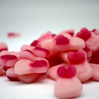 Groothandel Bulk Konijn Roze Gummy Candy Halal Zacht Fruit Gearomatiseerd Verpakt In Flessen
