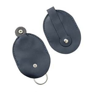 พวงกุญแจเข็มขัดหนังสีน้ำเงินพร้อมห่วงโลหะและตัวล็อคแบบสแนป - Product Image 1