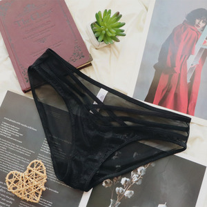 Sexy Girl Strap Hollow Ropa interior de encaje para mujer Cintura baja Malla transparente Pantalones triangulares para mujer - Product Image 5